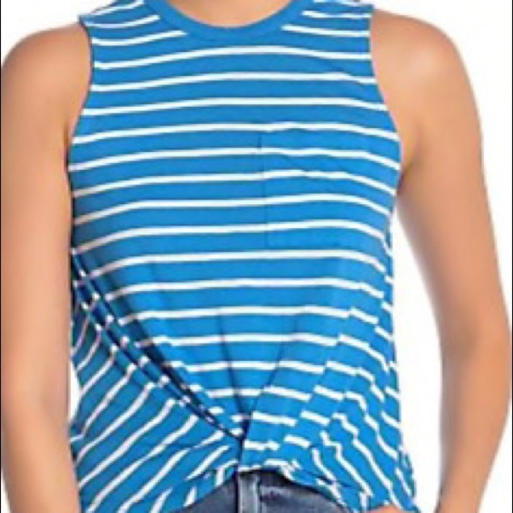 Abound Woman Tank Top Cotton Twist FrontBlue/White